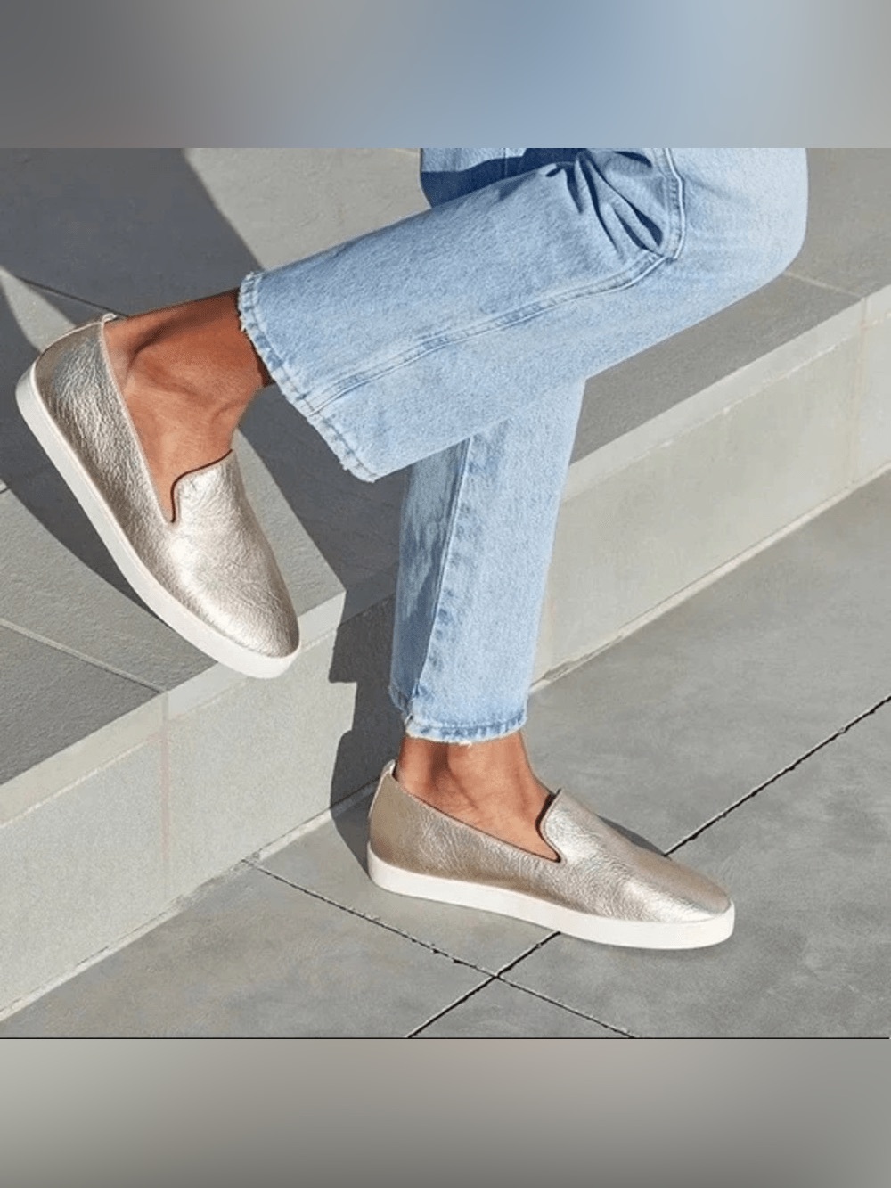 Birdies 7.5 The Swift gold leather flats slipon sneakers comfort metallic casual